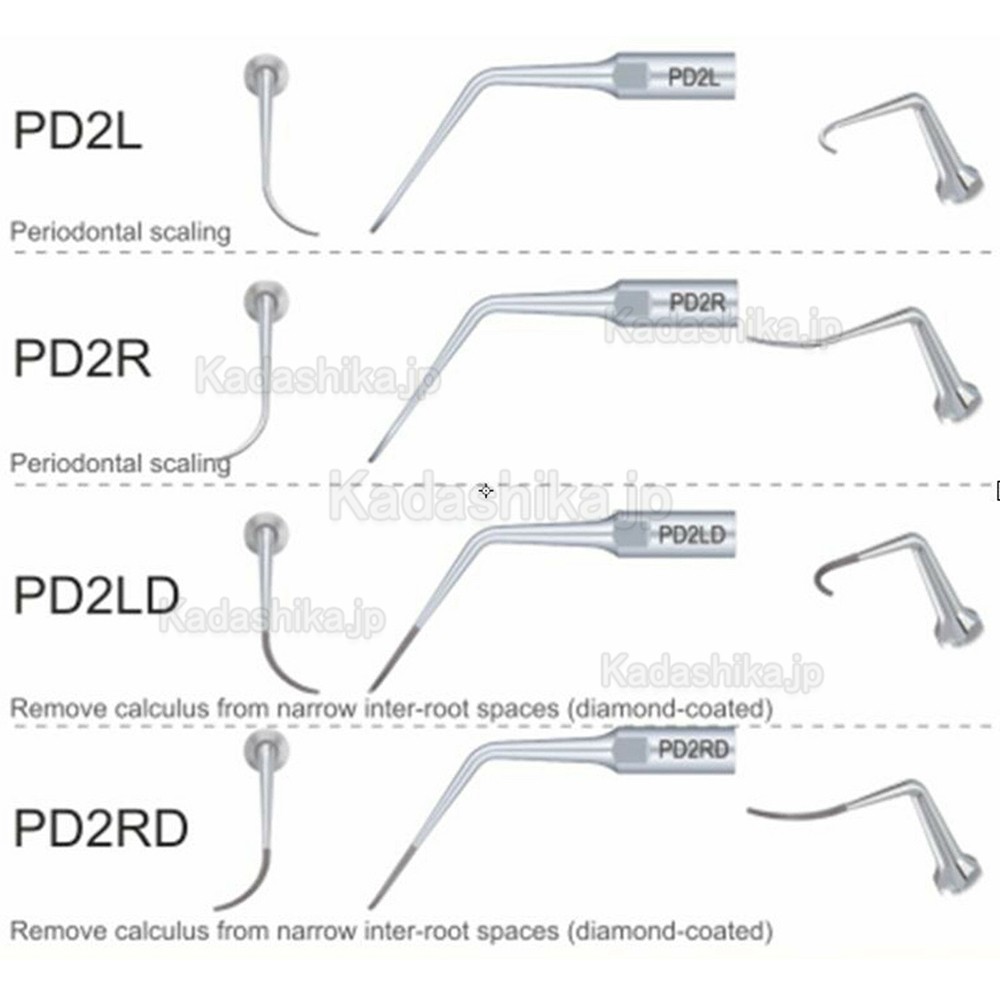 5本 Woodpecker DTE 超音波スケーラーチップ ペリオ用チップ Satelec NSK対応